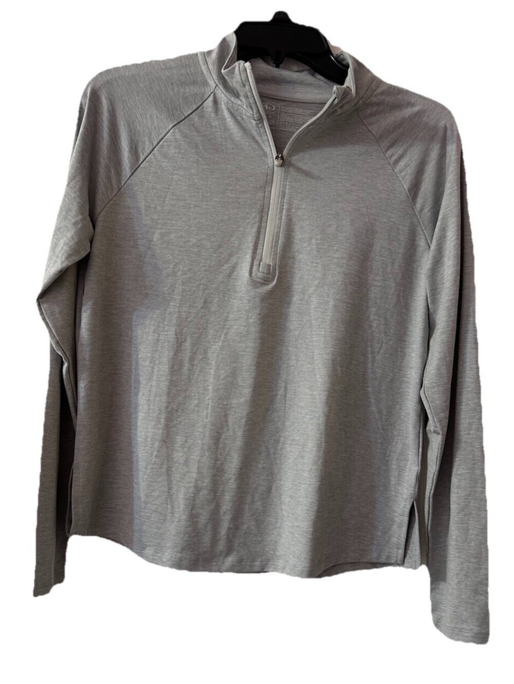 NWT Athletic Works Girls XL (14-16) Gray Heather 1/4 Zip Performance Pullover